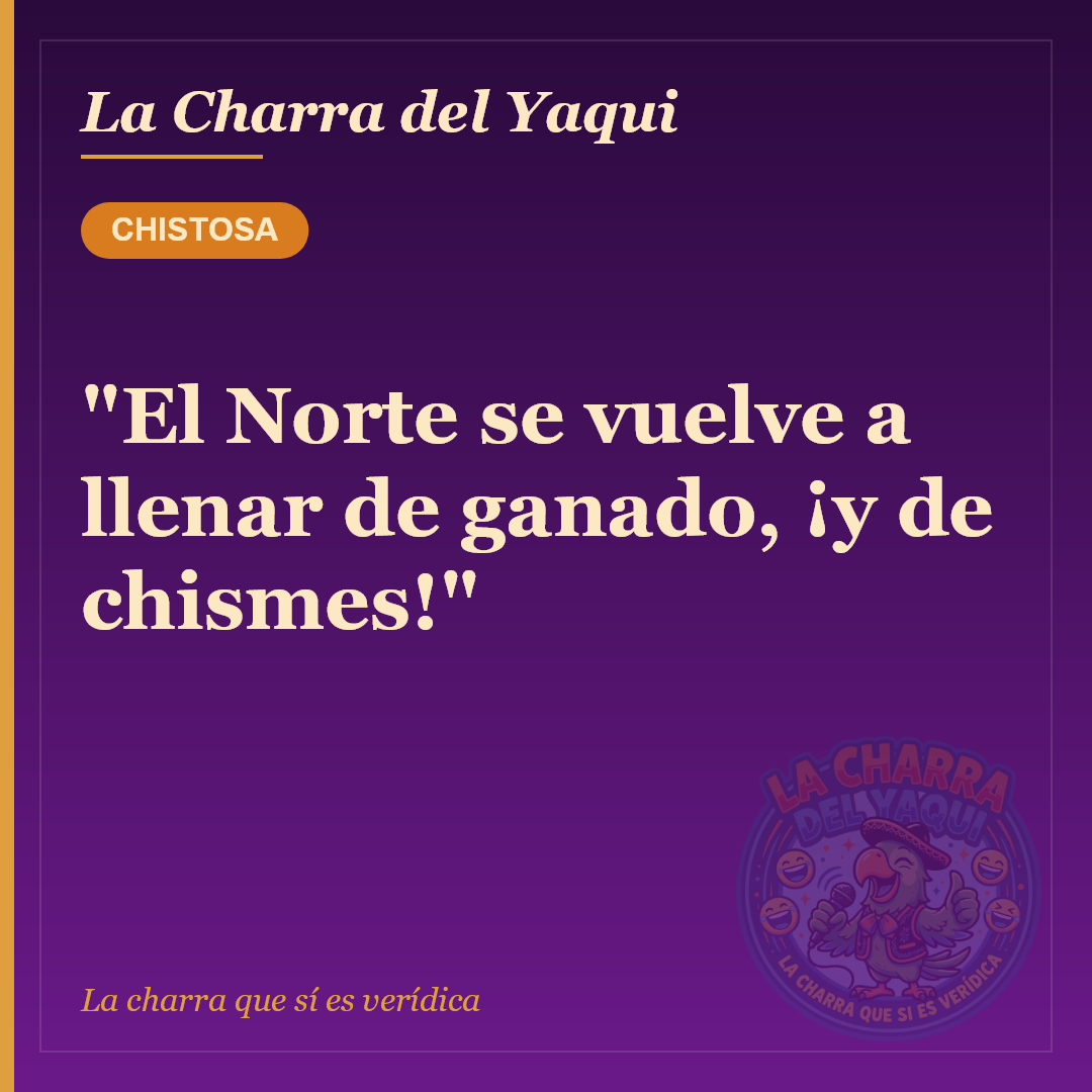"El Norte se vuelve a llenar de ganado, ¡y de chismes!"