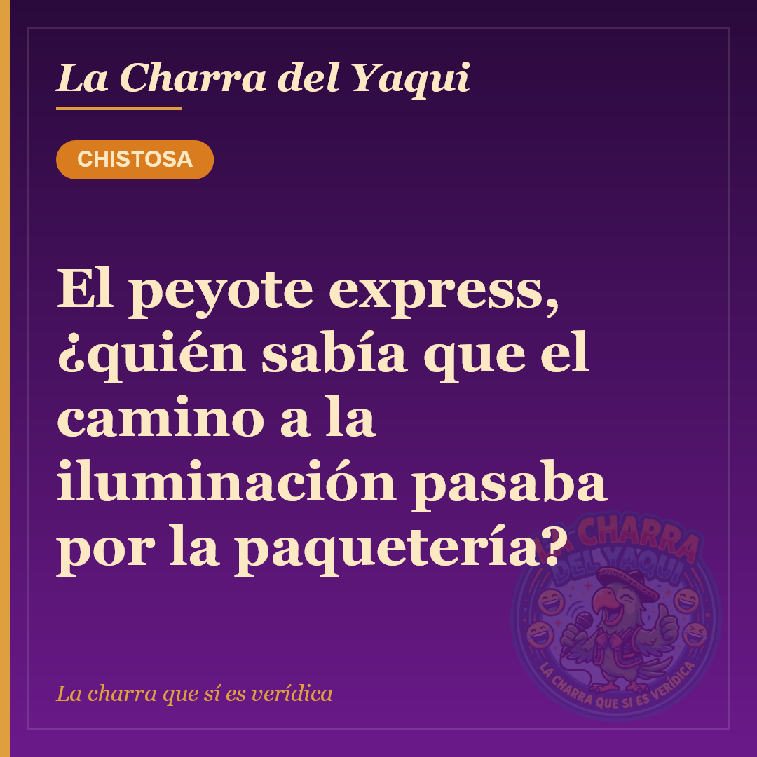 El peyote express, ¿quién sabía que el camino a la iluminación pasaba por la paquetería?